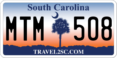 SC license plate MTM508