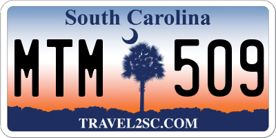 SC license plate MTM509