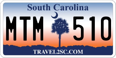 SC license plate MTM510