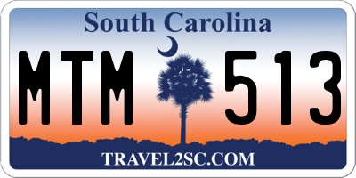 SC license plate MTM513