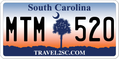 SC license plate MTM520