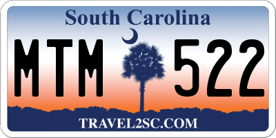 SC license plate MTM522