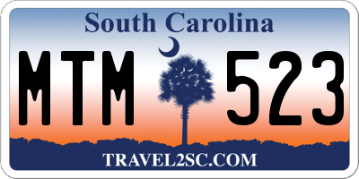 SC license plate MTM523
