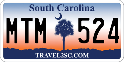 SC license plate MTM524
