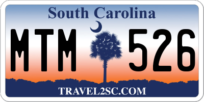 SC license plate MTM526