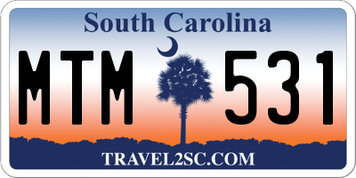 SC license plate MTM531