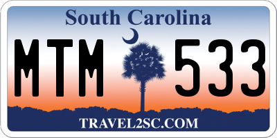SC license plate MTM533