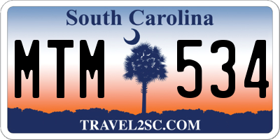 SC license plate MTM534