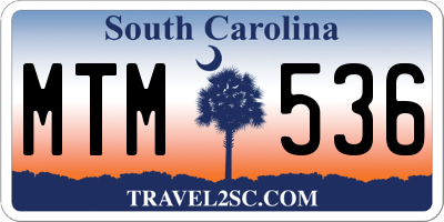 SC license plate MTM536