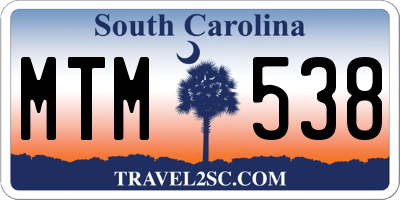 SC license plate MTM538