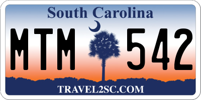 SC license plate MTM542