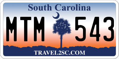 SC license plate MTM543
