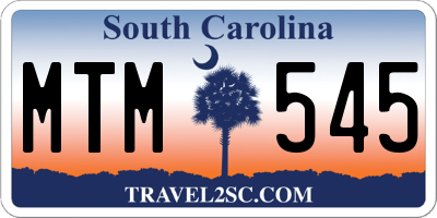 SC license plate MTM545