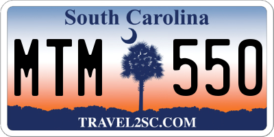 SC license plate MTM550