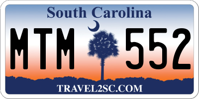 SC license plate MTM552