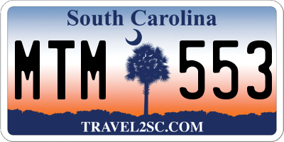 SC license plate MTM553