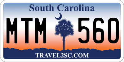 SC license plate MTM560