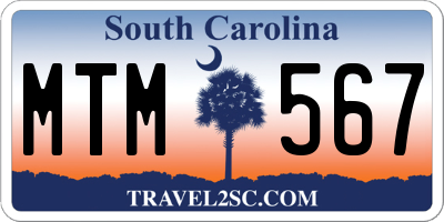 SC license plate MTM567