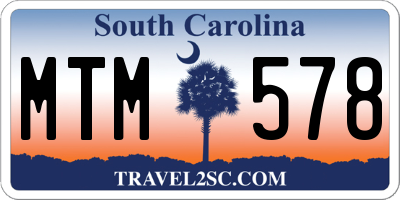 SC license plate MTM578