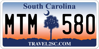 SC license plate MTM580