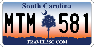 SC license plate MTM581