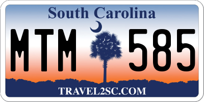 SC license plate MTM585