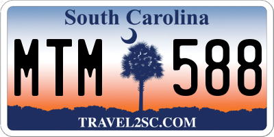 SC license plate MTM588
