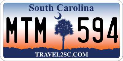SC license plate MTM594