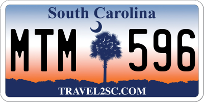 SC license plate MTM596