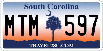 SC license plate MTM597