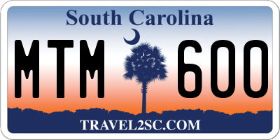 SC license plate MTM600