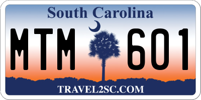 SC license plate MTM601