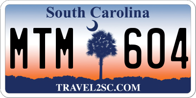 SC license plate MTM604