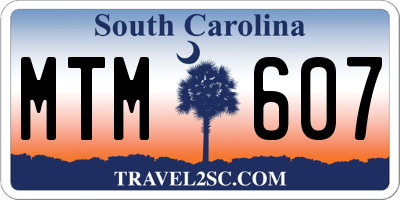 SC license plate MTM607