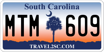 SC license plate MTM609