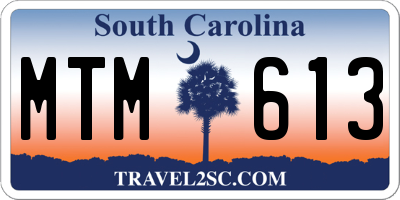 SC license plate MTM613