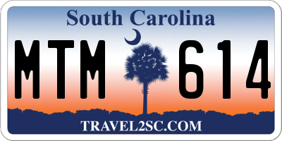 SC license plate MTM614