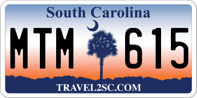 SC license plate MTM615