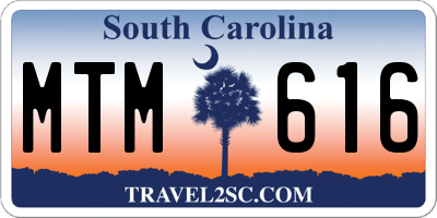 SC license plate MTM616