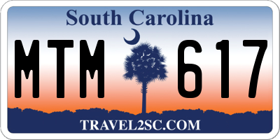 SC license plate MTM617