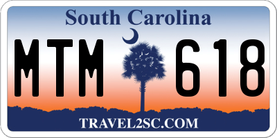 SC license plate MTM618