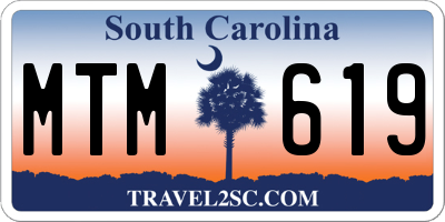 SC license plate MTM619