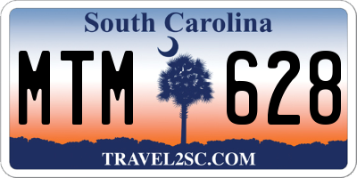 SC license plate MTM628