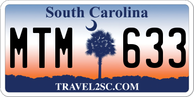 SC license plate MTM633