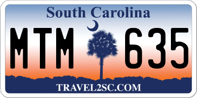SC license plate MTM635