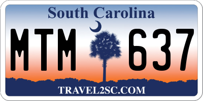 SC license plate MTM637