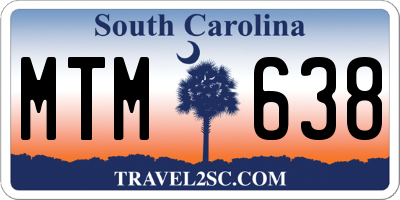 SC license plate MTM638