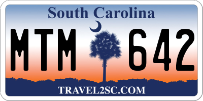 SC license plate MTM642
