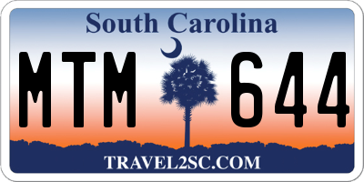 SC license plate MTM644