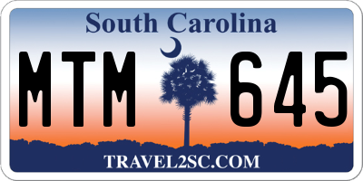 SC license plate MTM645